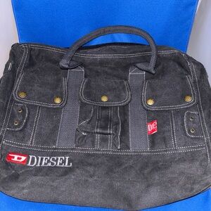 Y2K Diesel Canvas Crossbody Black Canvas Messenger Laptop Bag No long Strap